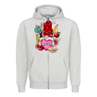 Valentines Day Teacher Gnome Zipper Hoodie | Teevron