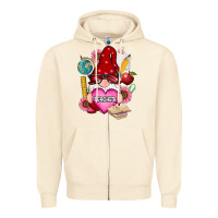 Sandshell valentines day teacher gnome Zipper Hoodie - RanaPortraitStore
