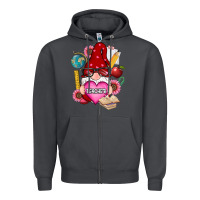 Smoke valentines day teacher gnome Zipper Hoodie - RanaPortraitStore