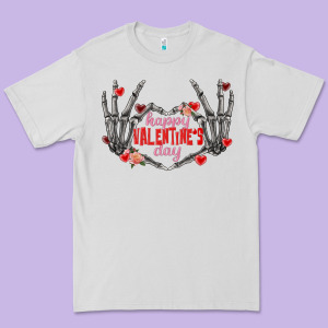 Happy Valentine's Day Skeleton Hands Premium Tee Designed By Fadigitalartstudio