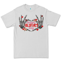 Dove Grey Happy Valentine's Day skeleton hands Premium Tee - FaDigitalArtStudio
