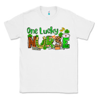 White St. Patrick's One lucky Nurse Classic Tee - OliviaCreatesArt
