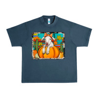 Midnight Navy autumn sheep in a pumpkin Urban Heavy Tee - Jasminsmagicworld