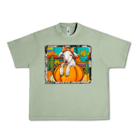 Oil Green autumn sheep in a pumpkin Urban Heavy Tee - Jasminsmagicworld
