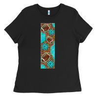 Black american football with leopard pen wraps Ladies Tee - BundleAndBundleShop