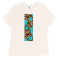 American Football With Leopard Pen Wraps Ladies Tee | Teevron