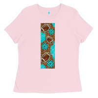 Bubblegum Pink american football with leopard pen wraps Ladies Tee - BundleAndBundleShop