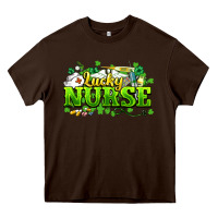 Chocolate Brown Lucky Nurse St. Patrick's Day Heavy Core Tee - HowdyJamesFarm