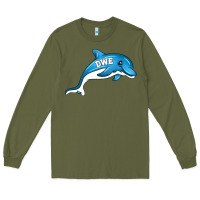 Army Green dolphin dwe Long Sleeve Tee - CowhideDigitalArt