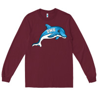 Burgundy dolphin dwe Long Sleeve Tee - CowhideDigitalArt