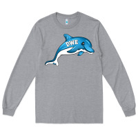 Heather Grey dolphin dwe Long Sleeve Tee - CowhideDigitalArt