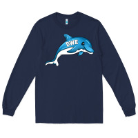 Navy dolphin dwe Long Sleeve Tee - CowhideDigitalArt