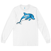 White dolphin dwe Long Sleeve Tee - CowhideDigitalArt