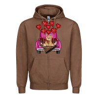Chestnut valentines day tedybear truck Zipper Hoodie - RanaPortraitStore
