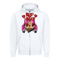 White valentines day tedybear truck Zipper Hoodie - RanaPortraitStore