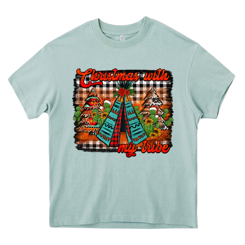 Christmas With My Tribe Heavy Core Tee by Jasminsmagicworld | Teevron
