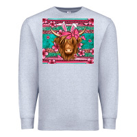 Heather Grey easter longhaired cow Premium Sweatshirt - Jasminsmagicworld