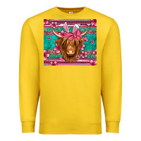 Lemon easter longhaired cow Premium Sweatshirt - Jasminsmagicworld