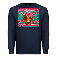 Navy easter longhaired cow Premium Sweatshirt - Jasminsmagicworld