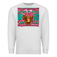 Oatmeal Heather easter longhaired cow Premium Sweatshirt - Jasminsmagicworld