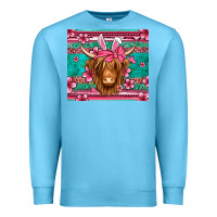 Ocean Blue easter longhaired cow Premium Sweatshirt - Jasminsmagicworld