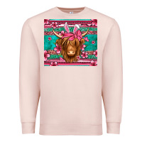 Pale Pink easter longhaired cow Premium Sweatshirt - Jasminsmagicworld