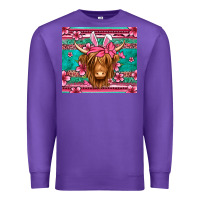 Purple easter longhaired cow Premium Sweatshirt - Jasminsmagicworld