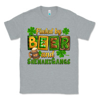 Heather Grey St. Patrick's Fueled by beer and shenanigangs Classic Tee - OliviaCreatesArt