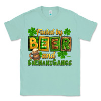 Seafoam St. Patrick's Fueled by beer and shenanigangs Classic Tee - OliviaCreatesArt
