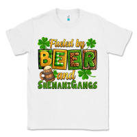 White St. Patrick's Fueled by beer and shenanigangs Classic Tee - OliviaCreatesArt