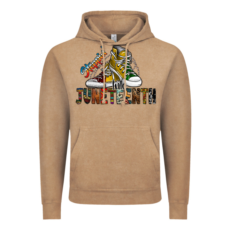 Steppin Into Juneteenth Vintage Hoodie by SublimationCraftShop | Teevron
