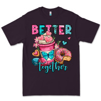 Plum better together donut and coffee valentines day Premium Tee - OliviaCreatesArt