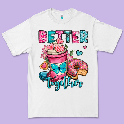 Better Together Donut And Coffee Valentines Day Premium Tee Designed By Oliviacreatesart