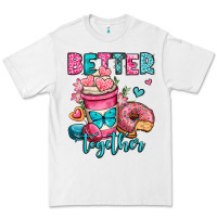 White better together donut and coffee valentines day Premium Tee - OliviaCreatesArt