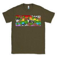 Army Green Western St. Patrick's Day Shamrock Rainbow Classic Tee - Artiststas