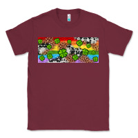 Burgundy Western St. Patrick's Day Shamrock Rainbow Classic Tee - Artiststas