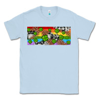 Dusty Blue Western St. Patrick's Day Shamrock Rainbow Classic Tee - Artiststas