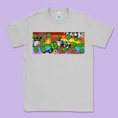 Western St. Patrick's Day Shamrock Rainbow Classic Tee Designed By Artiststas