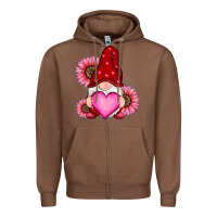 Chestnut valentines day with sunflowers gnomes Zipper Hoodie - RanaPortraitStore