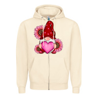 Sandshell valentines day with sunflowers gnomes Zipper Hoodie - RanaPortraitStore