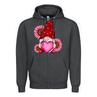 Smoke valentines day with sunflowers gnomes Zipper Hoodie - RanaPortraitStore