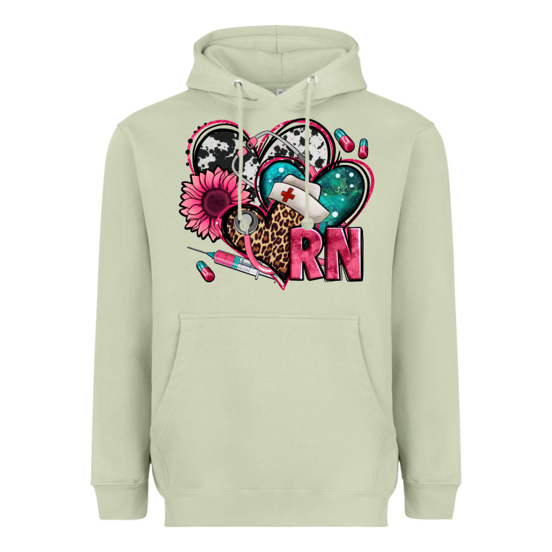 Rn Registered Nurse Hearts Heavyweight Hoodie by Jasminsmagicworld | Teevron