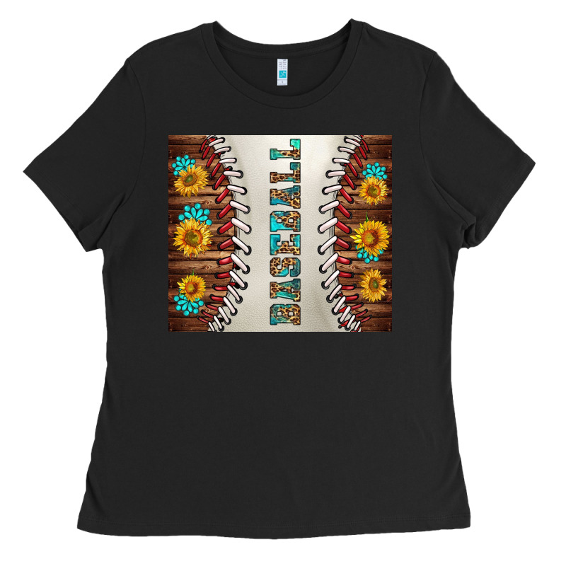 Baseball With Sunflower And Gemstone Tumbler Ladies Tee by BundleAndBundleShop | Teevron