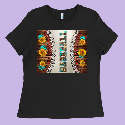 Baseball With Sunflower And Gemstone Tumbler Ladies Tee Designed By Bundleandbundleshop