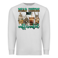 Dove Grey dead inside but caffeinated skeleton coffee cups Premium Sweatshirt - Jasminsmagicworld