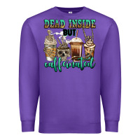 Purple dead inside but caffeinated skeleton coffee cups Premium Sweatshirt - Jasminsmagicworld