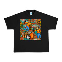 Black fall scarecrow seamless pattern Urban Heavy Tee - BundleAndBundleShop
