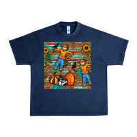 Navy fall scarecrow seamless pattern Urban Heavy Tee - BundleAndBundleShop