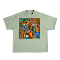 Fall Scarecrow Seamless Pattern Urban Heavy Tee | Teevron
