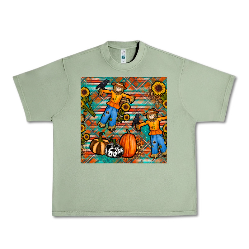 Fall Scarecrow Seamless Pattern Urban Heavy Tee by BundleAndBundleShop | Teevron